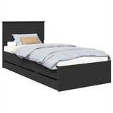  Krevetna konstrukcija Crna 75 x 190 cm Inženjersko Drvo | shoptok.hr