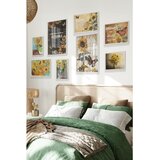 Wallxpert set od 8 uramljenih slika Çgs-025, suncokreti i leptiri – akvareli, rustične daske i inspirativni natpisi, beli ram | Eponuda.com