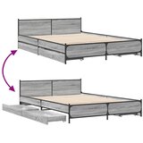  Okvir za krevet s ladicama boja sivog hrasta 135x190 cm | shoptok.hr