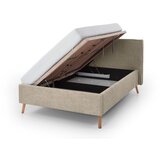 Meise Möbel Bež oblazinjena zakonska postelja s prostorom za shranjevanje z letvenim dnom 140x200 cm Riva – | Shoptok.si