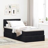  Otomanski okvir kreveta s madraca crni 100x200cm baršunasti | shoptok.hr