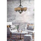 Opviq paul 4 lü siyah avize rattan abajurlu brown chandelier | ePonuda.com