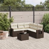 Maison Chic Seti vrtnega pohištva - Vrtna garnitura - Vrtni pohištvo set 6-delna z blazinami rjav poli ratan, (21805133) | Shoptok.si