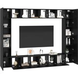  Set TV komoda Zidne 10 pcs Crni hrast 30,5 x 30 x 90 cm | shoptok.hr