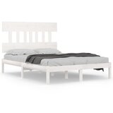 The Living Store Posteljni okvir bel iz trdnega lesa 160x200 cm - Posteljni Okvir, (21528573) | Shoptok.si