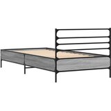  Okvir za krevet boja hrasta 90x200 cm konstruirano drvo i metal Siva 90 x 200 cm | Shoptok.si