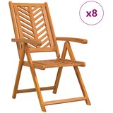  Vrtna stolica 8 pcs Smeđa 57 x 72 x 109 cm Čvrsto drvo akacije | shoptok.hr