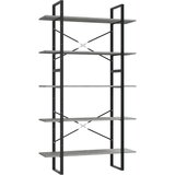 vidaXL Knjižna omara 5-nadstropna betonsko siva 100x30x175 cm | Shoptok.si