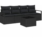  Set sofe s jastukom s pohranom 5 pcs Crna poliratan | shoptok.hr