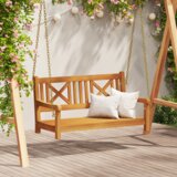 vidaXL Klop za swinging za 2 osebi 110x56x58 cm iz trdnega akacijevega lesa | Shoptok.si