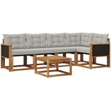  Set vanjskih sofa 6 kom. Prirodna i svjetlosiva | shoptok.hr
