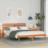  Krevetna konstrukcija s uzglavljem Voštano smeđa 150 x 200 cm | shoptok.hr