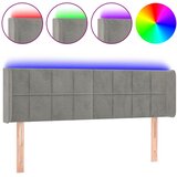 Maison Chic led posteljno vzglavje - vzglavna omarica - nočna omarica svetlo sivo 147x16x78/88 cm žamet, (21708562) Cene