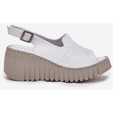ARTIKER Women's Sandals Made Of Natural Leather On Wedge White | ePonuda.com