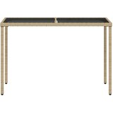  Vrtni stol sa staklenom pločom bež 115x54x74 cm od poliratana | shoptok.hr