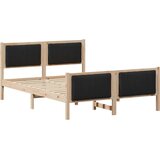  Okvir kreveta Smeđa i crna 140 x 190 cm Masivna borovina | shoptok.hr