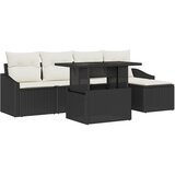 vidaXL 6-delni vrtni sofa set z blazinami črn poli ratan | Shoptok.si