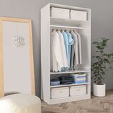 Sijaj Garderobna omara visok sijaj bela 100x50x200 cm iverna plošča | Shoptok.si