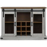 vidaXL Bivak HALDEN 2 drsna vrata Bela 112x40x80 cm Masivni les | Shoptok.si