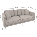 Ropez Svetlo rjava sedežna garnitura iz šenilje 200 cm Freya – | Shoptok.si