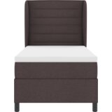  Postelja z vzmetnico Temno rjava 90x200 cm Tkanina, (22052733) | Shoptok.si