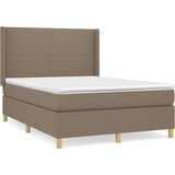  Box spring postelja z vzmetnico taupe 140x200 cm blago, (20894523) | Shoptok.si