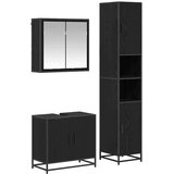  Set namještaja za kupaonicu 3 pcs Crni hrast 65 x 33 x 60 cm | shoptok.hr