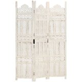 Sobna pregrada s 3 panela bijela 120x165 cm masivno drvo manga | shoptok.hr