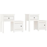 Maison Chic Dvo delni komplet Nočne omarice - Nočne mize bela 79,5x38x65,5 cm trdna borovina, (21689449) | Shoptok.si
