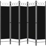 vidaXL Paravan 5-delni črn 200x180 cm | Shoptok.si