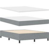 Box Spring Krevet s Madracem i LED Svjetlom Svjetlosiva 160x200 cm Tkanina | shoptok.hr