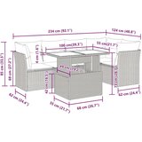  6-dijelni set vrtnih sofa poliratan i bagrem s jastucima sivi | shoptok.hr