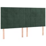 Maison Chic Posteljno vzglavje - Vzglavna omarica 4 kosa temno zelen 100x5x78/88 cm žamet, (22078230) | Shoptok.si