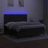  box spring s madracem LED crni 160x200 cm od tkanine | shoptok.hr