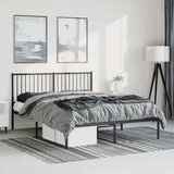 Metalni okvir za krevet s uzglavljem crni 150x200 cm Cijene