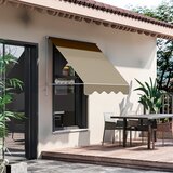 Outsunny 180×70 cm vrtljiva tenda z naklonom 0-120°, aluminij in poliester, odporen na UV-žarke, zunanja spuščena tenda, bež, (20744544) | Shoptok.si
