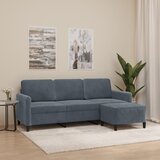 vidaXL Trosjed s tabureom tamnosivi 180 cm baršunasti Cijene