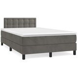  box spring s madracem LED tamnosivi 120 x 190 cm baršun | shoptok.hr