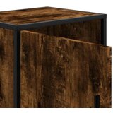 vidaXL Nočna omarica dimljeni hrast 40x31x50 cm inž. les in kovina | Shoptok.si