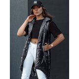 DStreet Women's quilted vest with hood long MERIS black | Shoptok.si