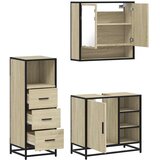  3-dijelni set kupaonskog namještaja boja hrasta sonome drveni | shoptok.hr