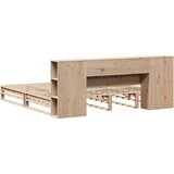 Krevet s regalom za knjige bez madraca 200x200 cm masivno drvo | shoptok.hr