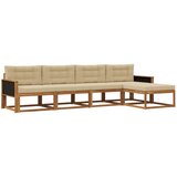 vidaXL Zunanja garnitura za sedenje z blazino 5 pcs Naravna in bež, (5000281215) | Shoptok.si