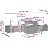  Sjedeća garnitura za vrt s jastukom s pohranom 6 pcs poliratan | shoptok.hr