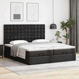 vidaXL Otomanski okvir kreveta s madracima crni 160x200cm umjetna koža | shoptok.hr