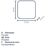 Kela SET PODMETAČA ZA ČAŠU KIMARA, 10x10x0,2cm PU-KOŽA SIVA 4/1 | shoptok.hr
