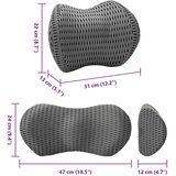  Jastuk s jastukom Podesiva 2 pcs Siva 4D mreža | shoptok.hr