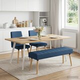  Klupa s utorima Plava 110 x 40 x 46 cm Tkanina Slike