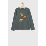 name it Otroška bombažna majica z dolgimi rokavi zelena barva | Shoptok.si