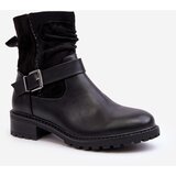 Boto Women's Flat Heel Boots with Clasp Black Cillolis | Shoptok.si